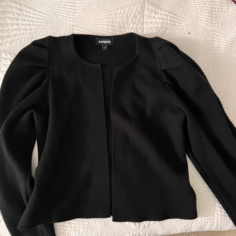 Express Women's Black puff sleeve sweater